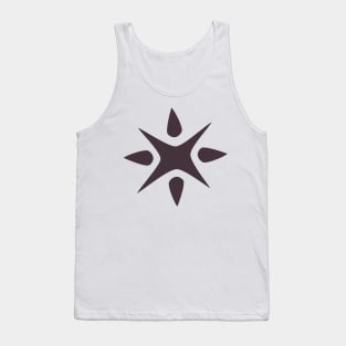 Large Geometric abstract snowflake in chocolate Tank Top